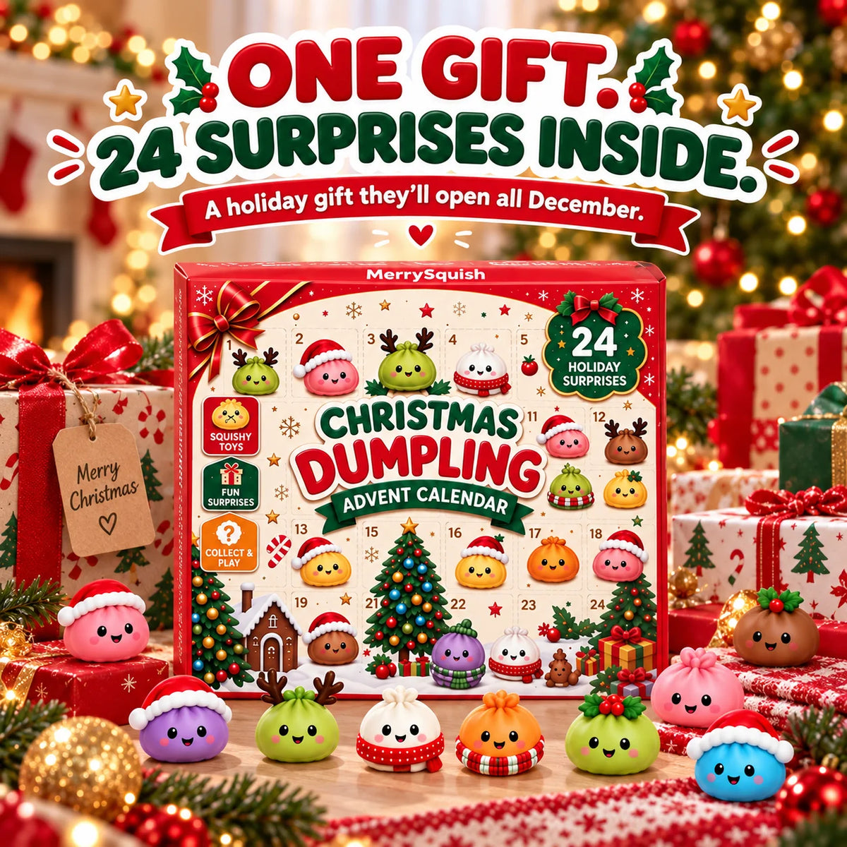 Advent Calendar 24 Slow-Rising Dumpling Squishies