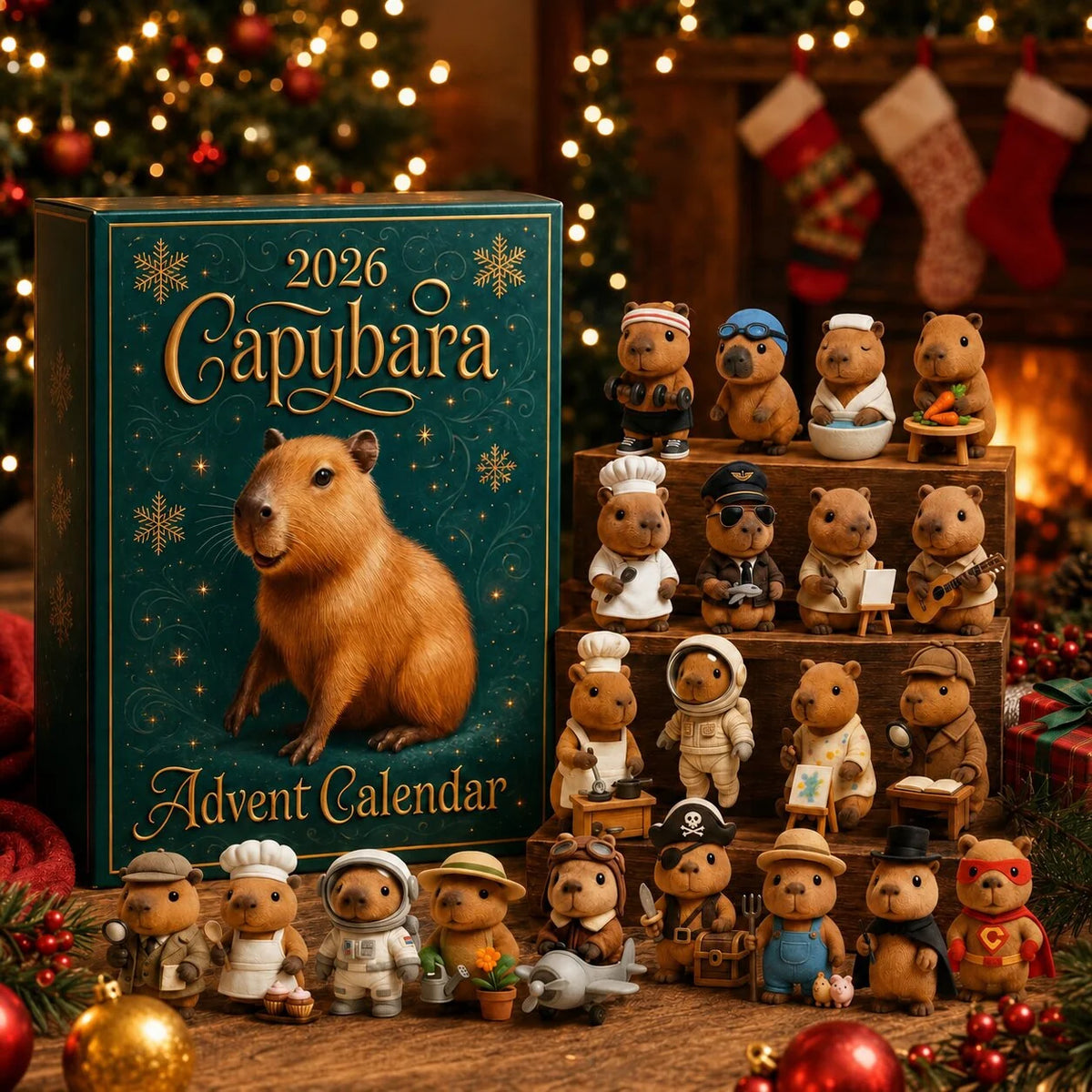 Advent Calendar Capybara 24 Daily Surprises Festive Decoration