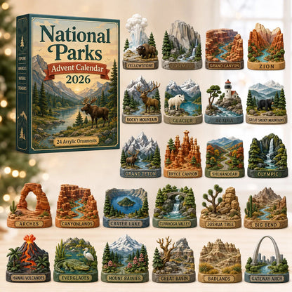 Advent Calendar National Park Ornaments 24-Piece Acrylic Set
