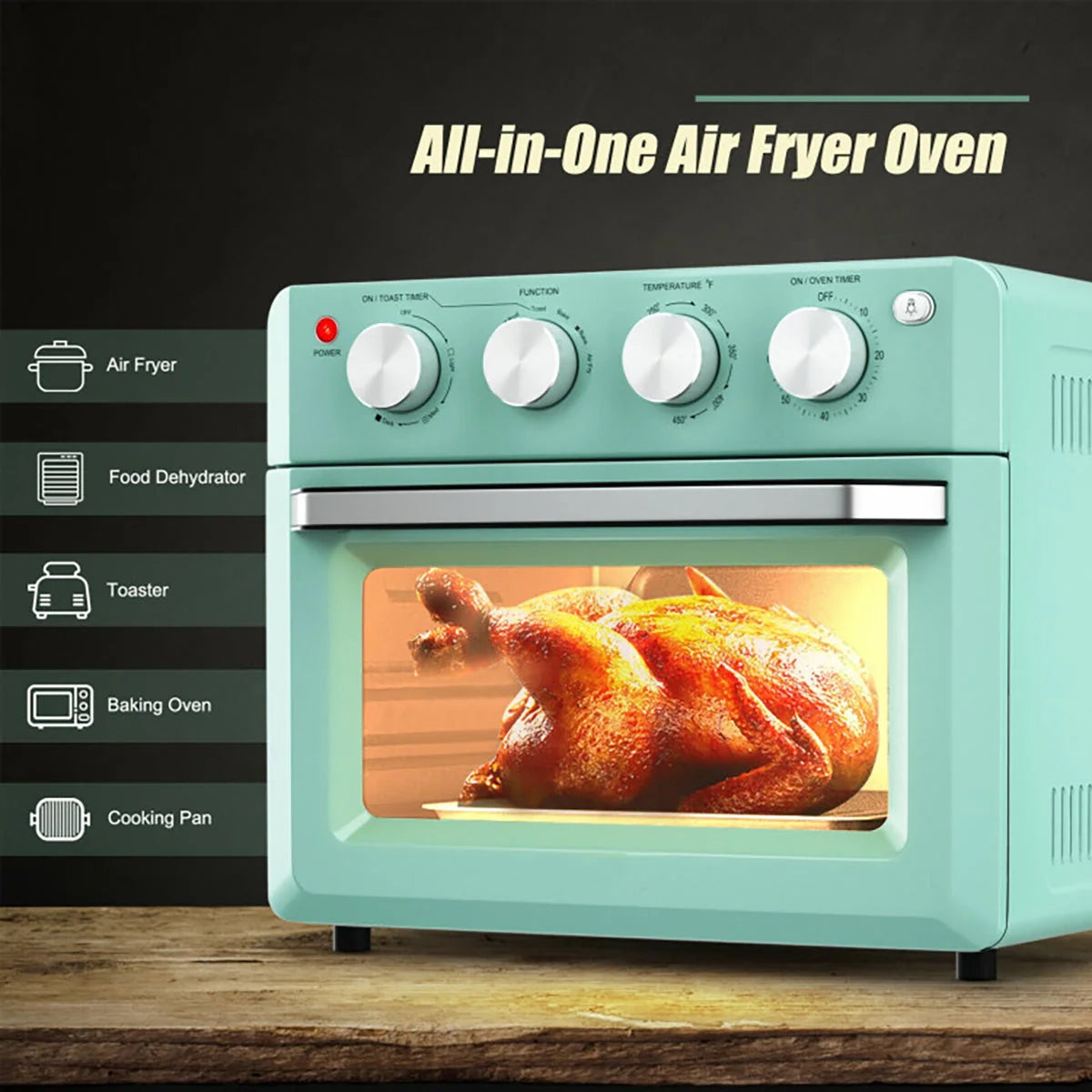 Air Fryer Toaster Oven 7-In-1 19-Quart Capacity