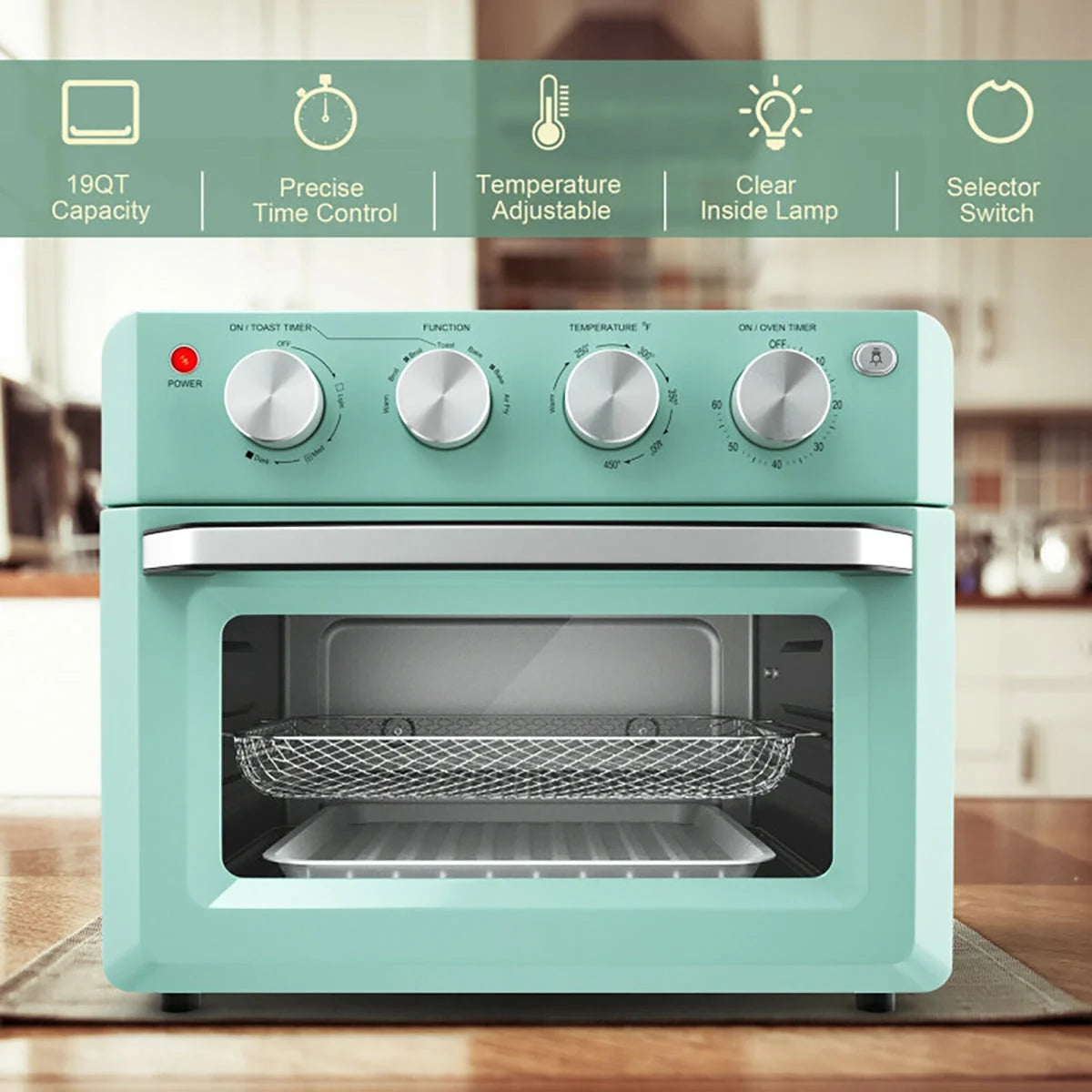 Air Fryer Toaster Oven 7-In-1 19-Quart Capacity