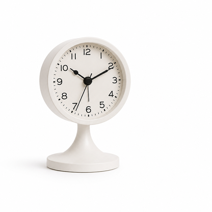 Alarm Clock Compact Metal Silent Quartz Built In Backlight