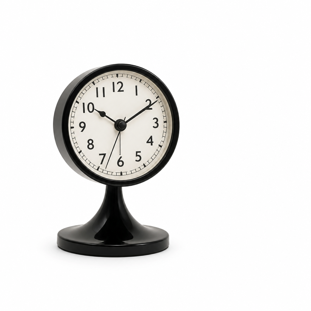 Alarm Clock Compact Metal Silent Quartz Built In Backlight
