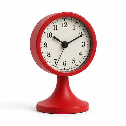 Alarm Clock Compact Metal Silent Quartz Built In Backlight
