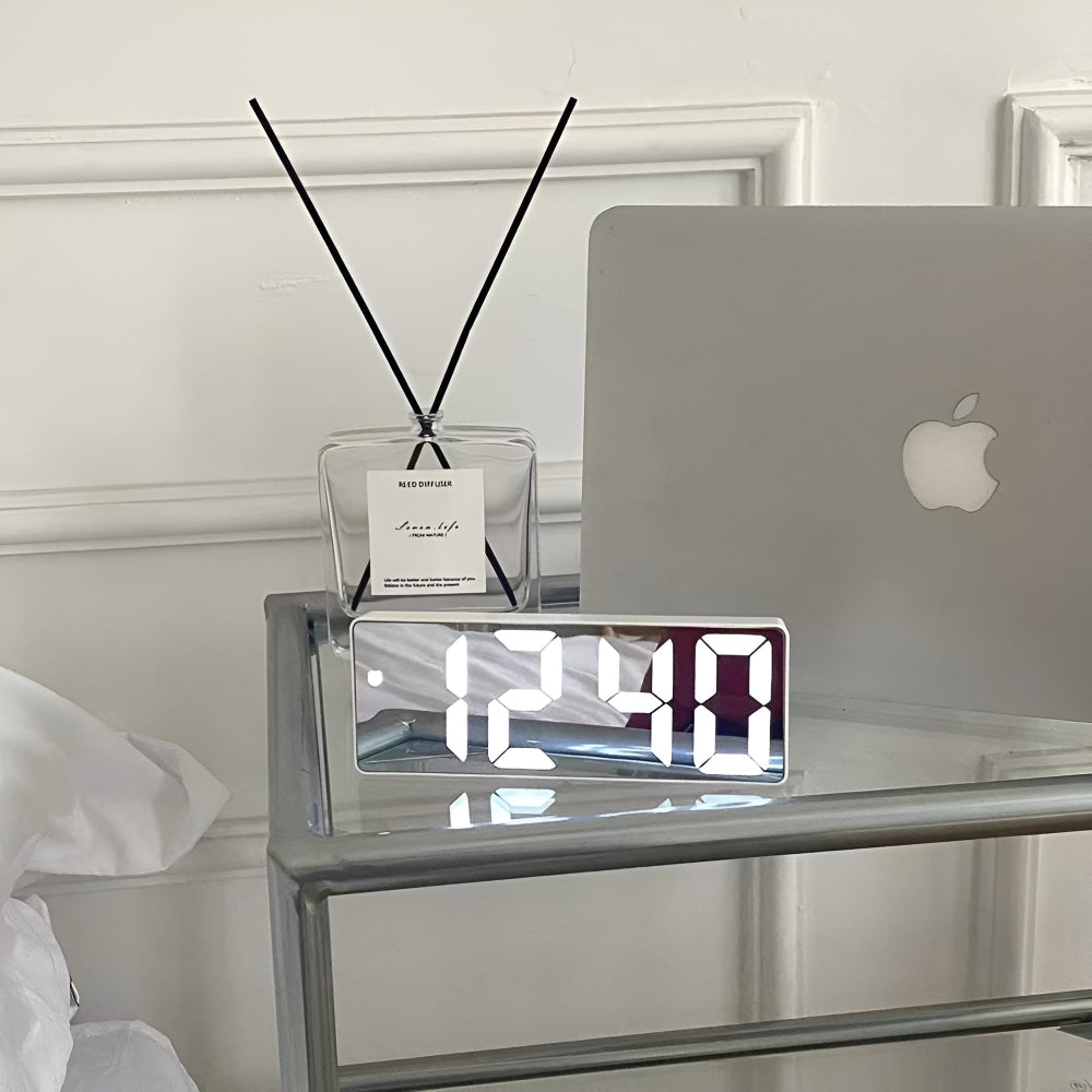 Alarm Clock LED Mirror Display USB & Battery