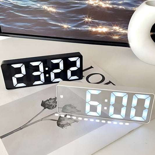 Alarm Clock LED Mirror Display USB & Battery