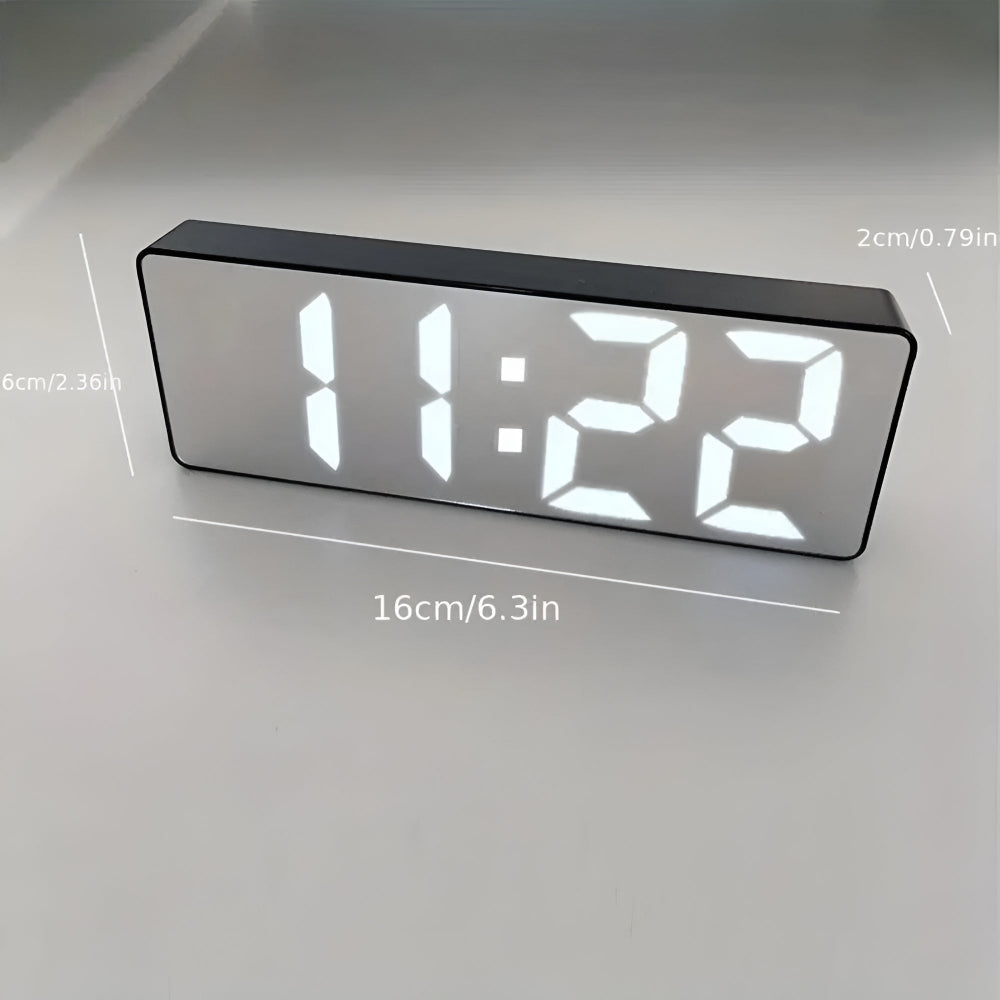 Alarm Clock LED Mirror Display USB & Battery