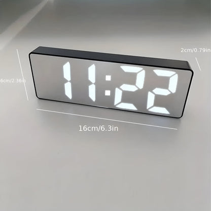 Alarm Clock LED Mirror Display USB & Battery