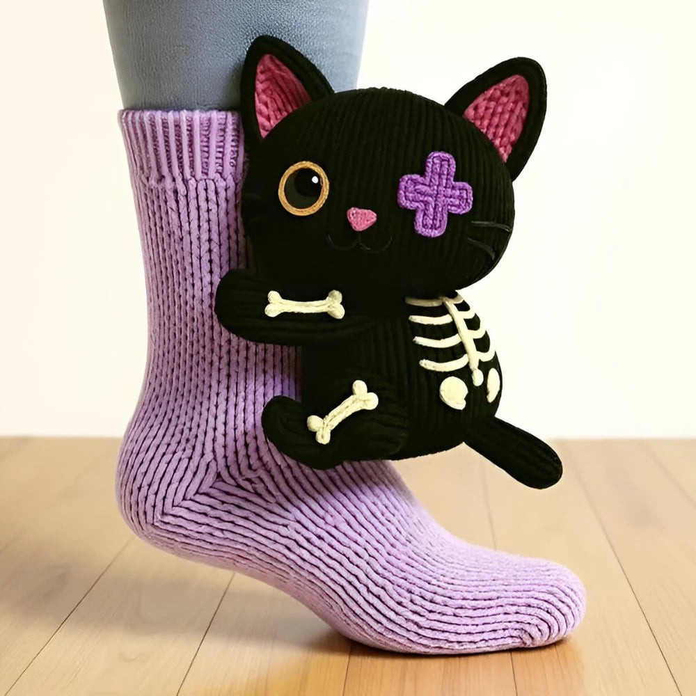 Animal Slipper Socks Plush Fleece Non-Slip Grip Soles