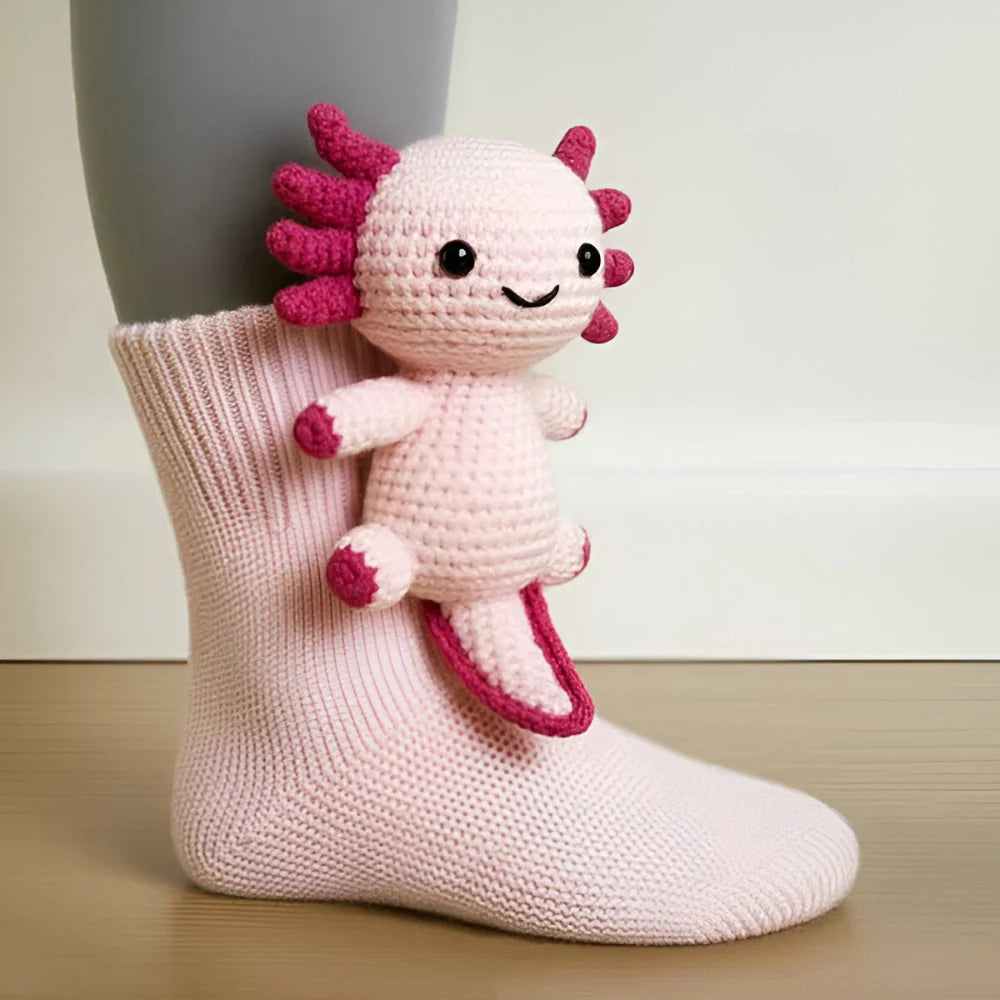 Animal Slipper Socks Plush Fleece Non-Slip Grip Soles