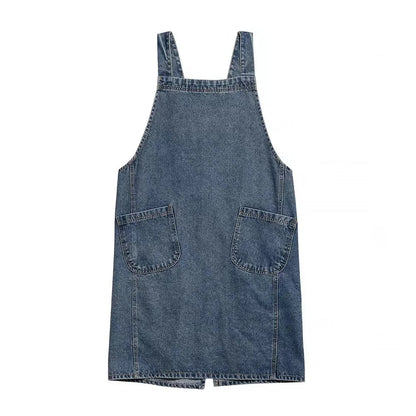 Apron Cotton Denim Two Front Pockets Machine Washable