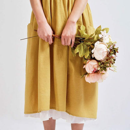 Apron Cross-Back 100% Cotton Front Pockets