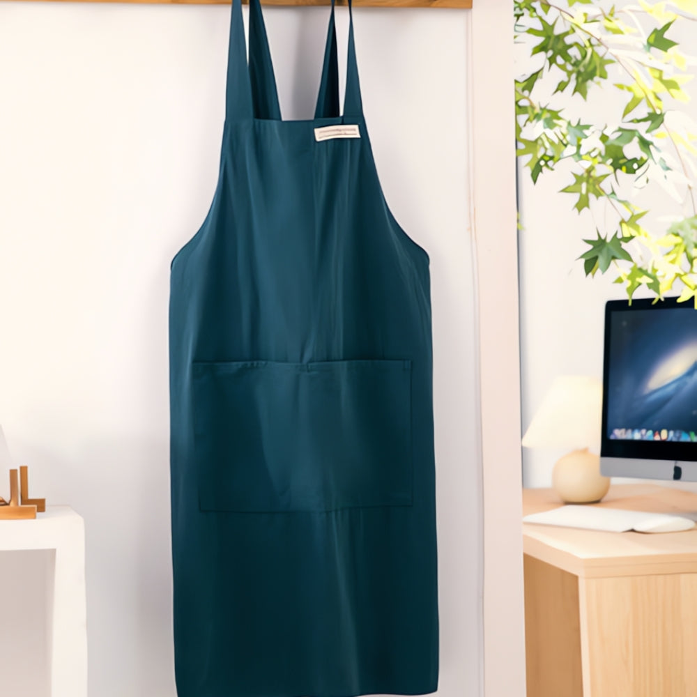 Apron Cross-Back Breathable Cotton Two Pockets
