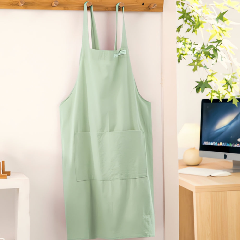 Apron Cross-Back Breathable Cotton Two Pockets