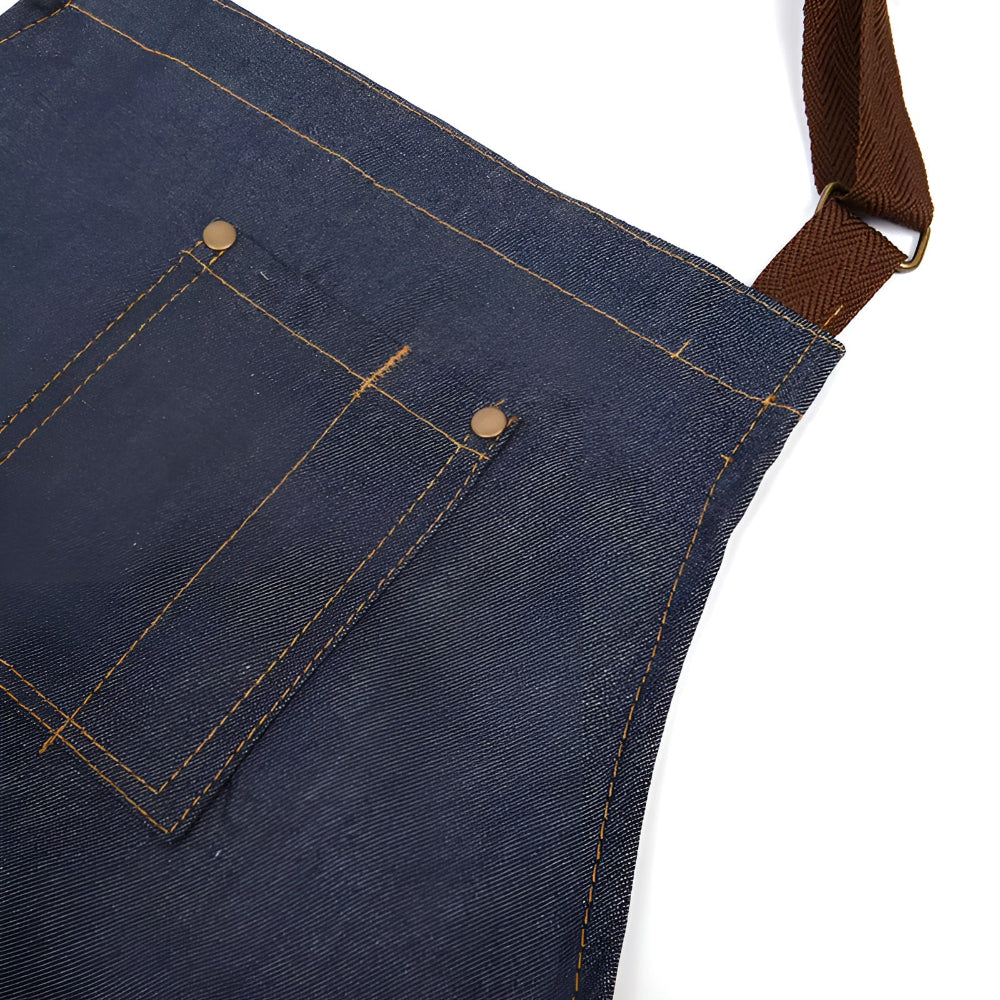 Apron Denim Adjustable Neck Strap Spacious Front Pocket