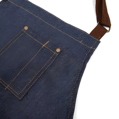 Apron Denim Adjustable Neck Strap Spacious Front Pocket