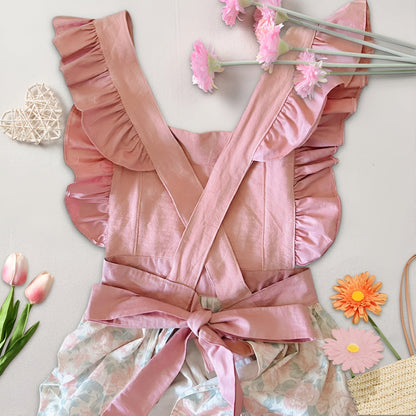 Apron Floral Ruffle Machine-Washable One Size