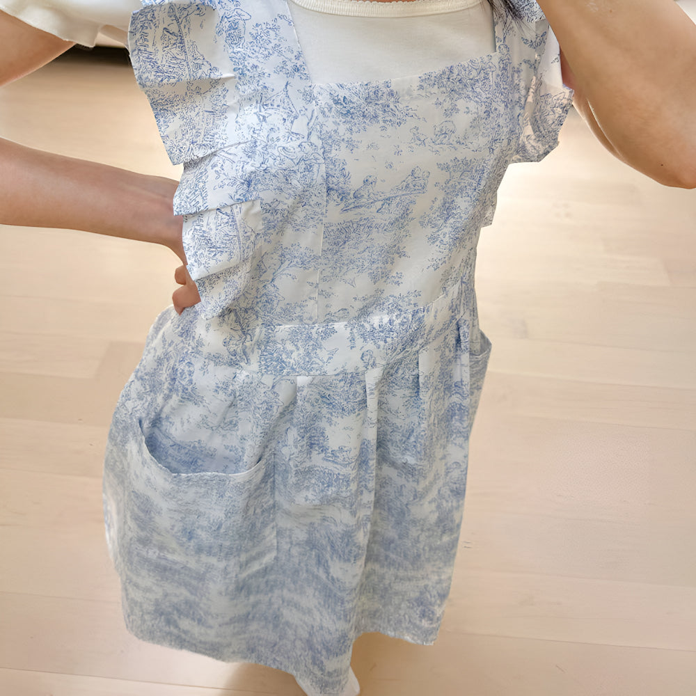 Apron Stain-Repellent Microfiber Double Pockets