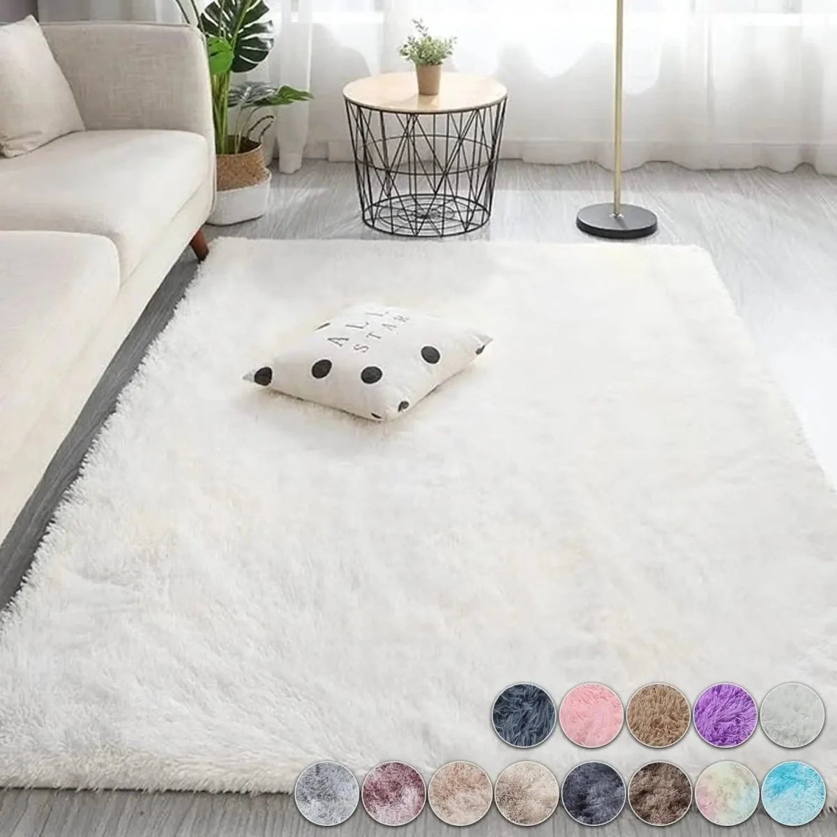 Area Rug Soft Polyester Easy-Care Surface