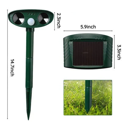 Armadillo Repellent Motion-Activated Ultrasonic Solar-Powered Weatherproof