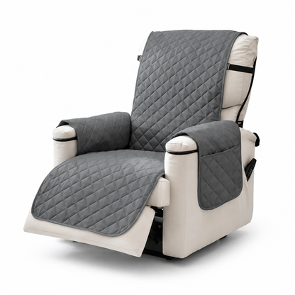 Armchair Cover Quilted Waterproof Anti-Slip Side Pocket