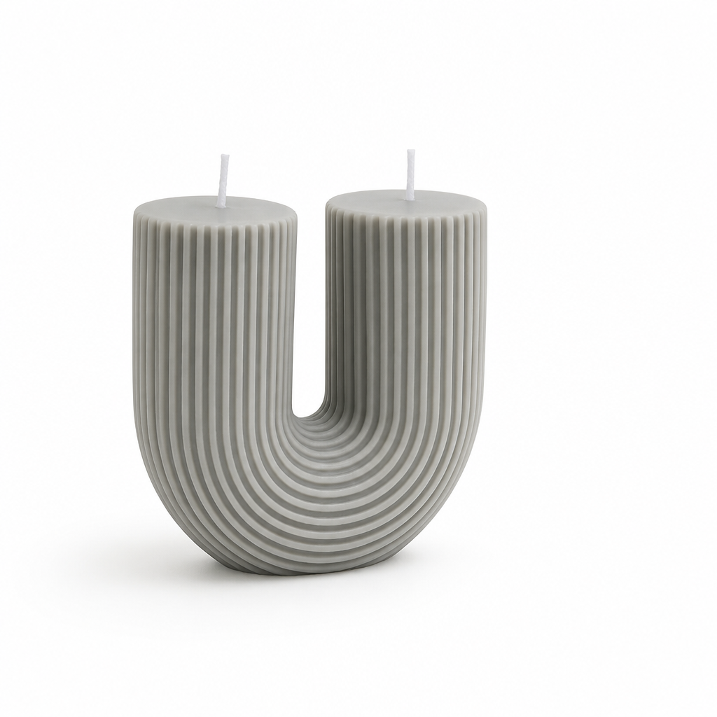 Aromatherapy Scented Soy Wax U-Shaped Candle (8.5 x 8 x 3.5 cm)