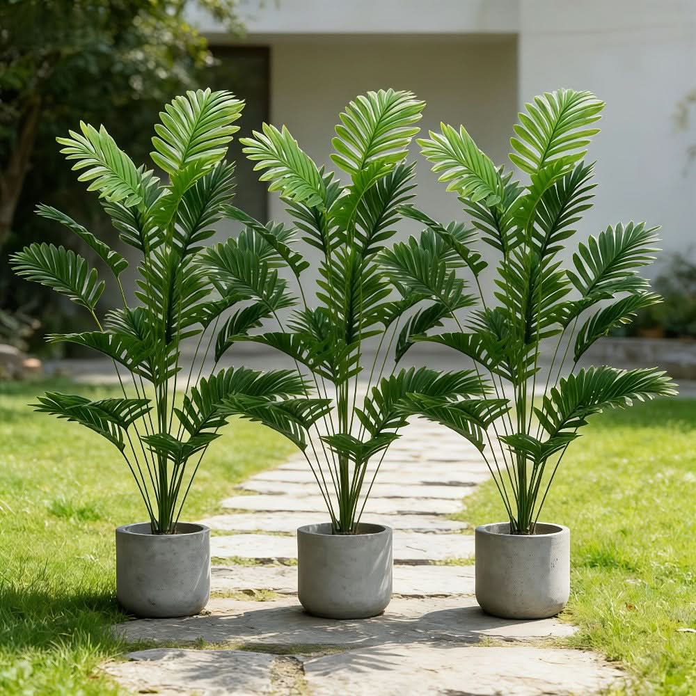 Artificial Palm Leaf Stem Realistic Flexible 43.3-Inch Length