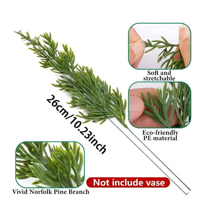 Artificial Pine Stems Lifelike Red Berries Weather-Resistant & Flexible