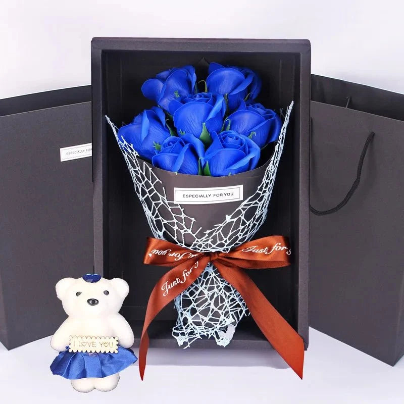 Artificial Rose Bouquet Seven Rose Heads No Maintenance