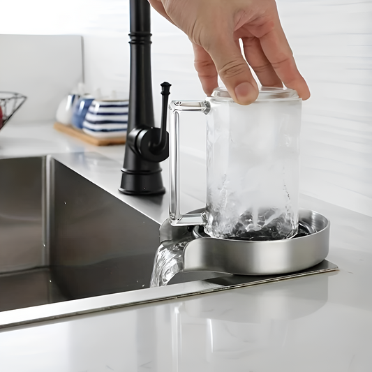 Automatic Glass Rinser Hands-Free High-Pressure Stainless Steel