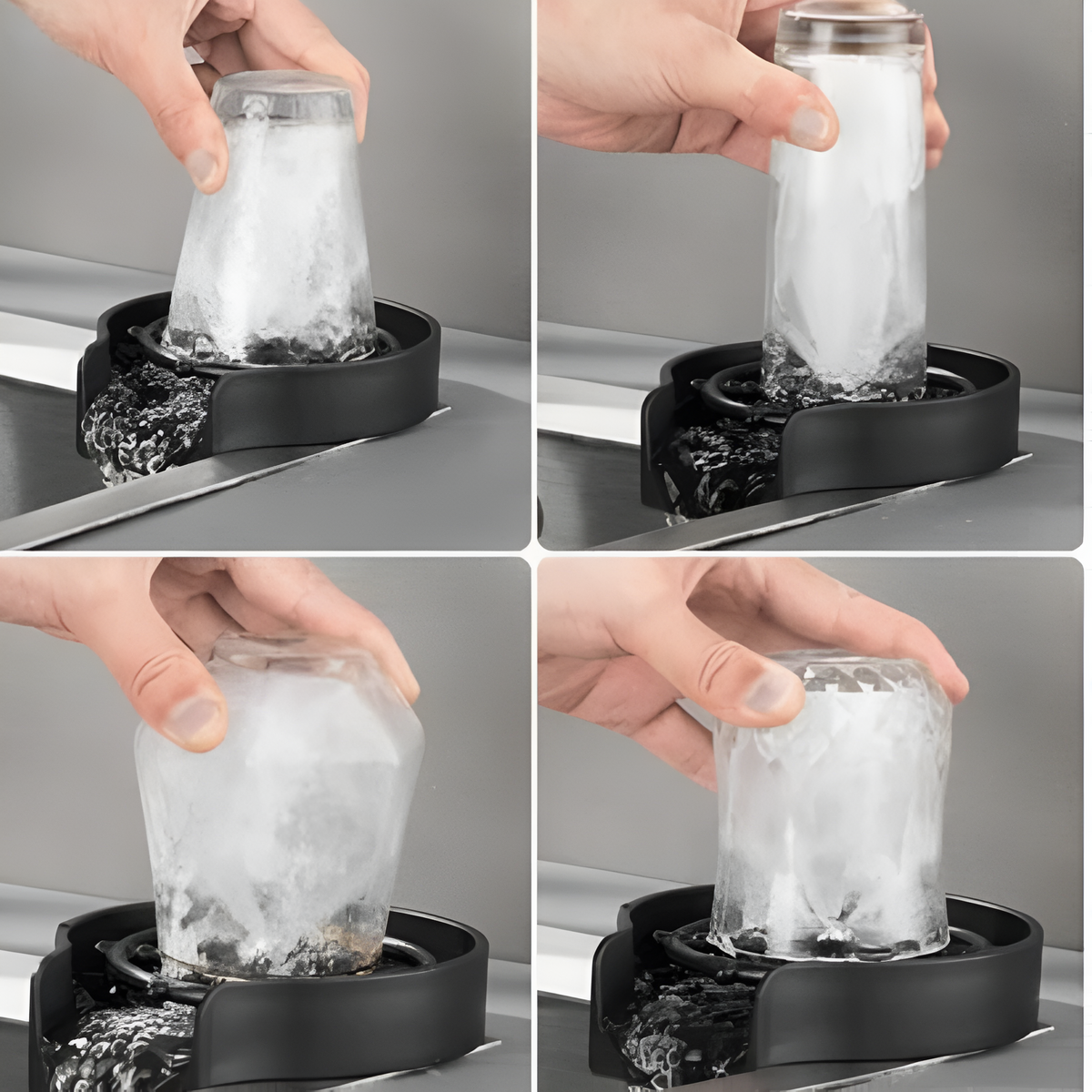 Automatic Glass Rinser Hands-Free High-Pressure Stainless Steel