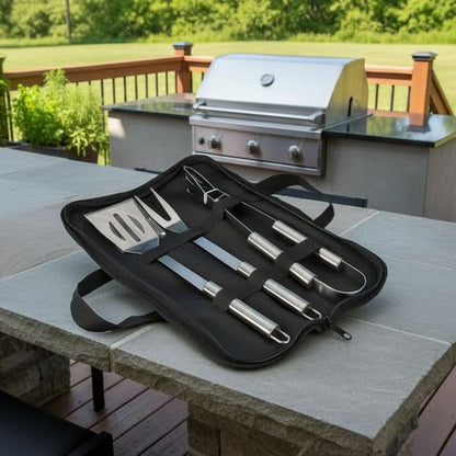 BBQ Tool Set Stainless Steel Heat-Resistant With Carry Bag
