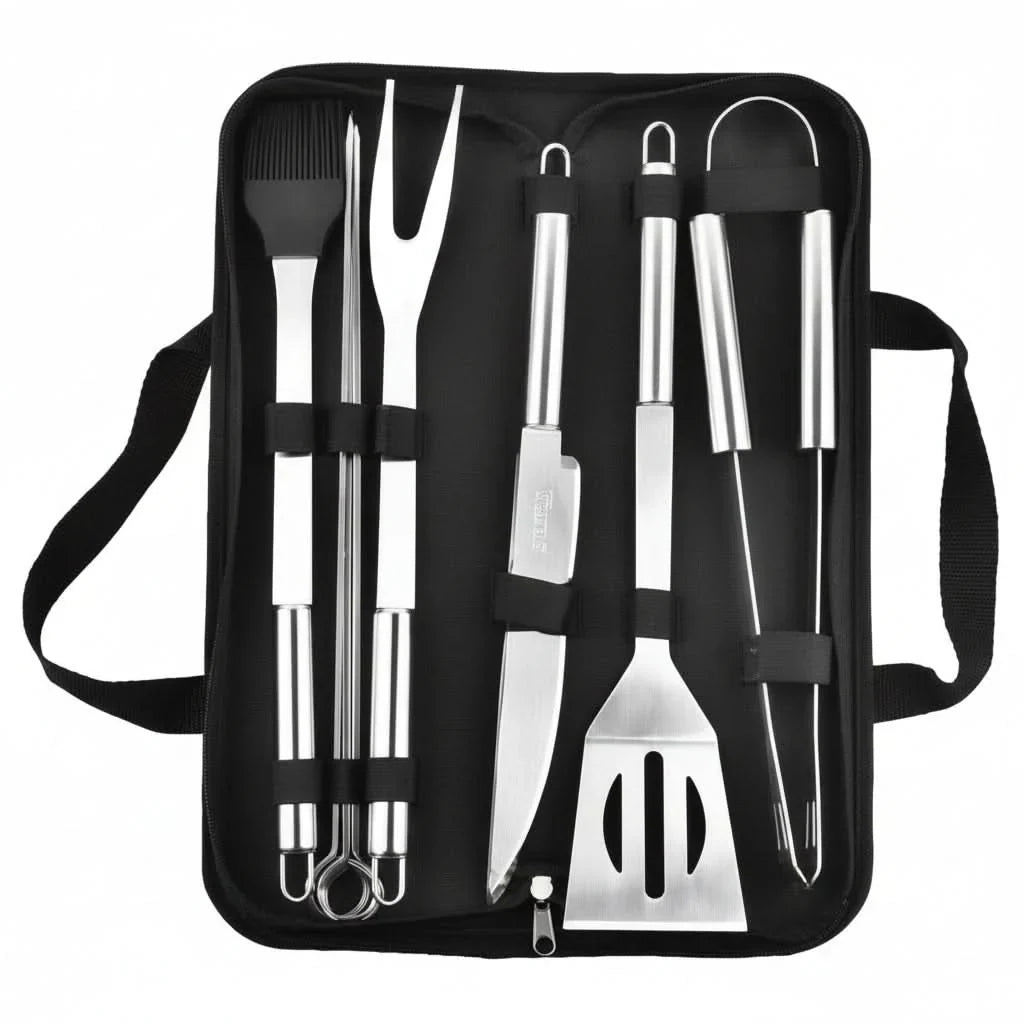 BBQ Tool Set Stainless Steel Heat-Resistant With Carry Bag