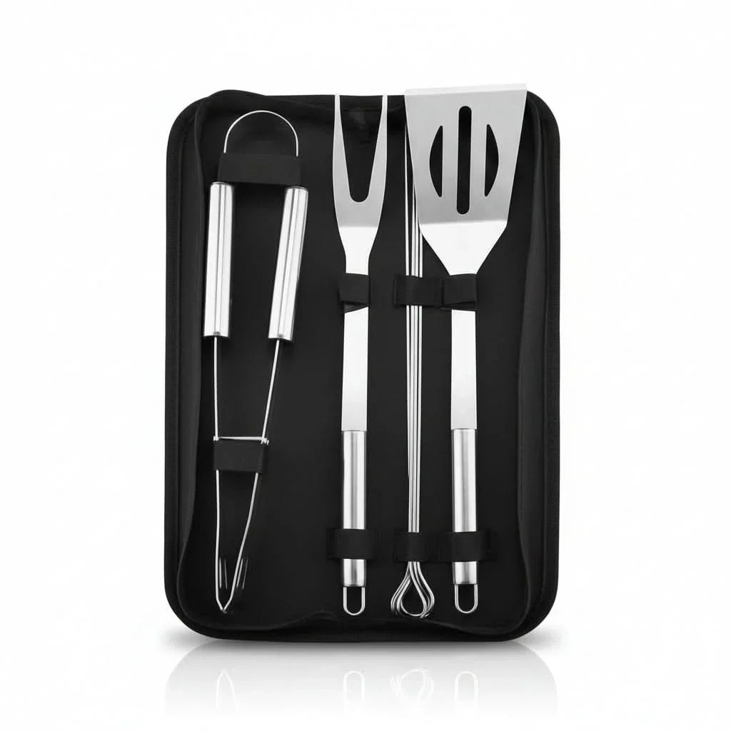 BBQ Tool Set Stainless Steel Heat-Resistant With Carry Bag