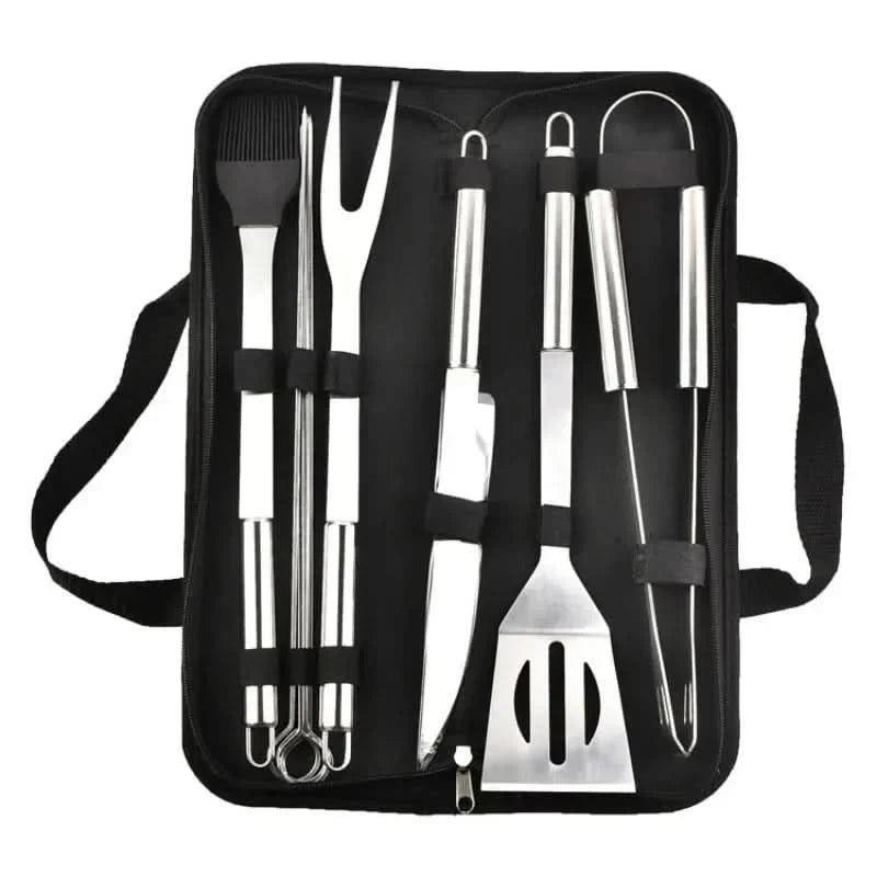 BBQ Tool Set Stainless Steel Heat-Resistant With Carry Bag