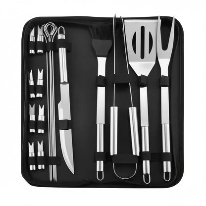 BBQ Tool Set Stainless Steel Heat-Resistant With Carry Bag