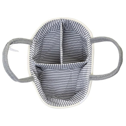 Baby Essentials Organizer Braided Grey Woven Lightweight & Portable