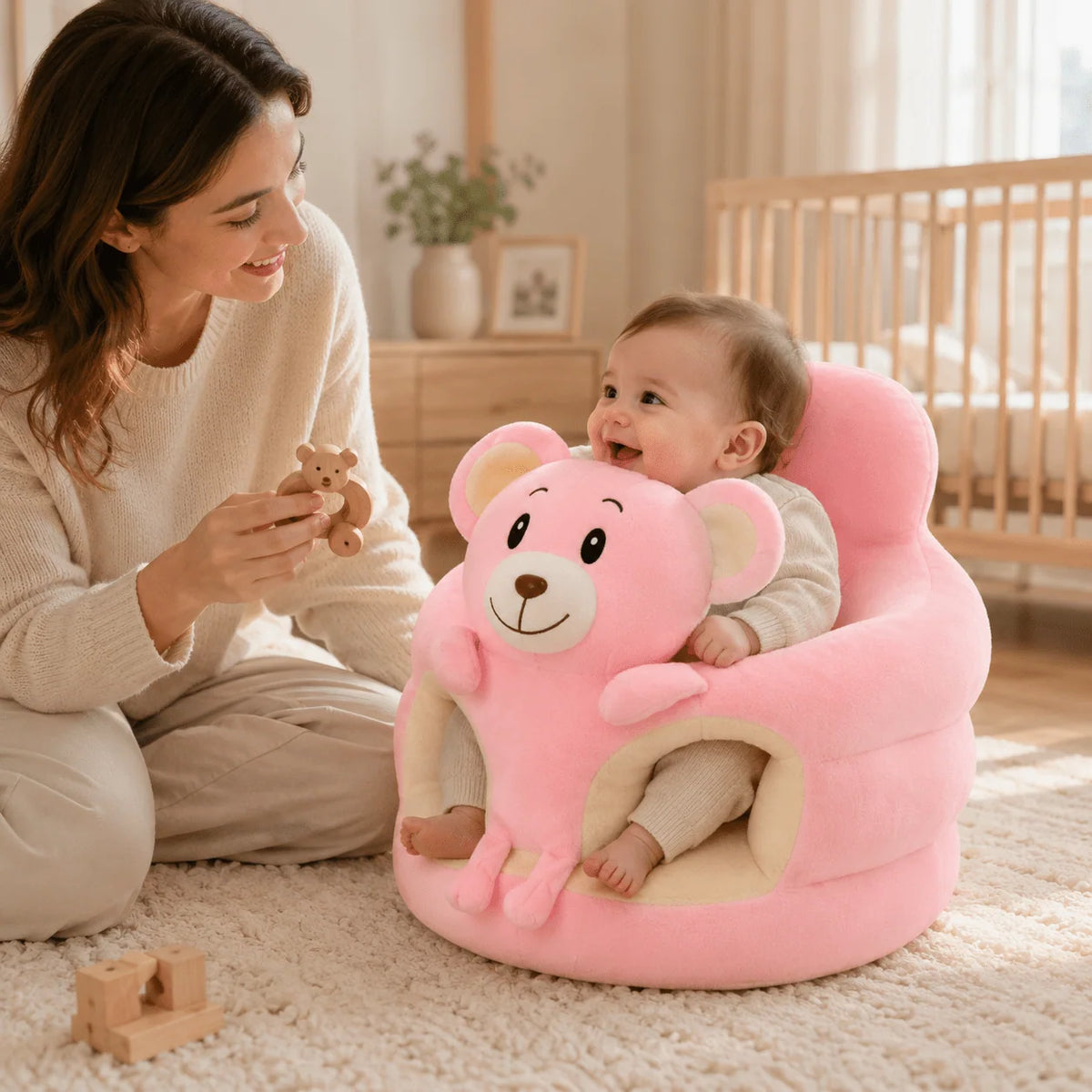 Baby Floor Seat Plush Animal Sitting Support