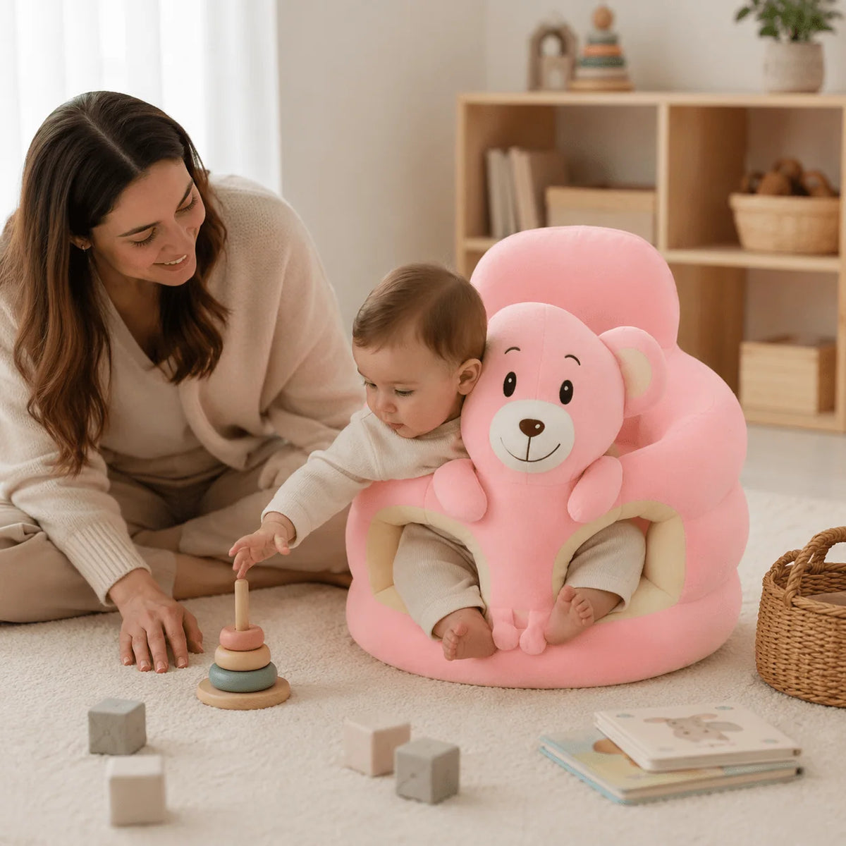 Baby Floor Seat Plush Animal Sitting Support