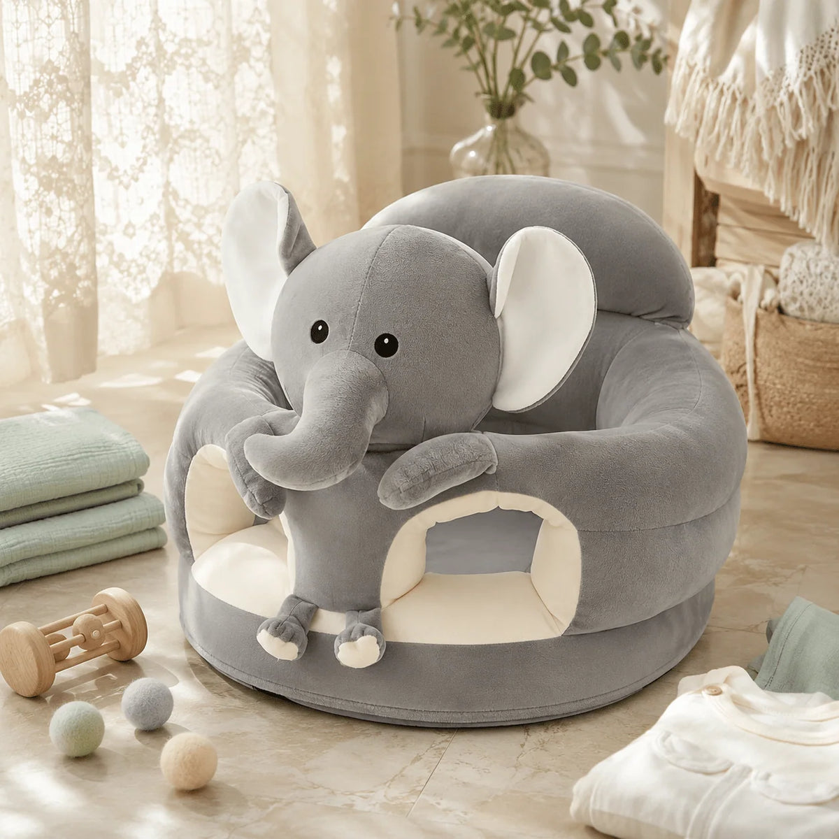 Baby Floor Seat Plush Animal Sitting Support