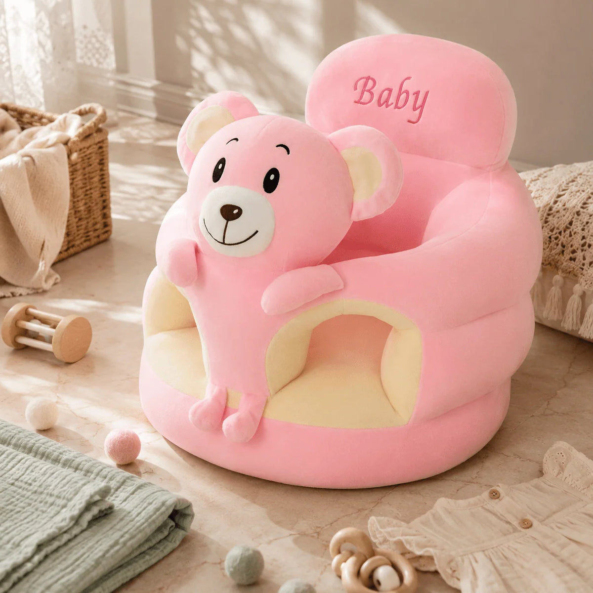 Baby Floor Seat Plush Animal Sitting Support