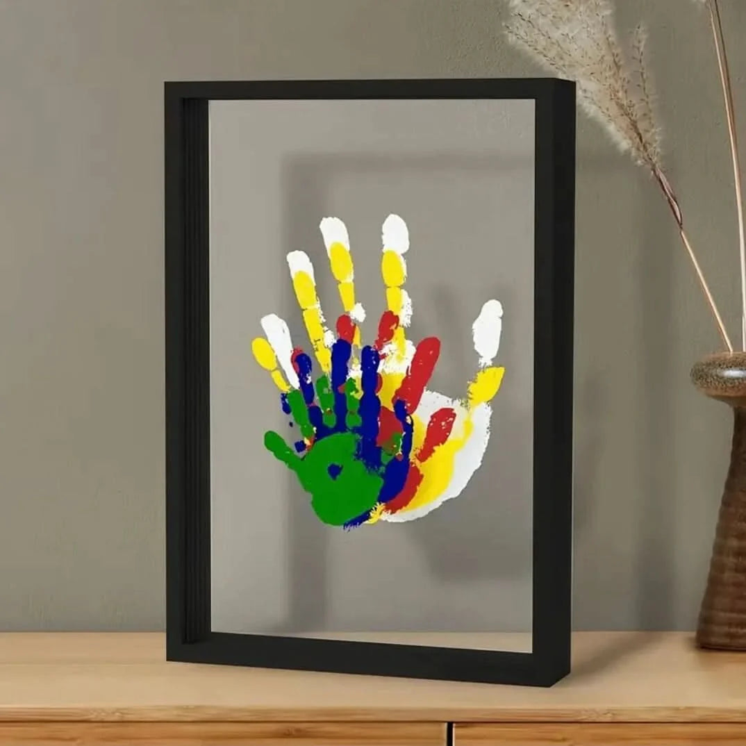 Baby Keepsake Frame Hand & Footprint Clay Kit Natural Wood