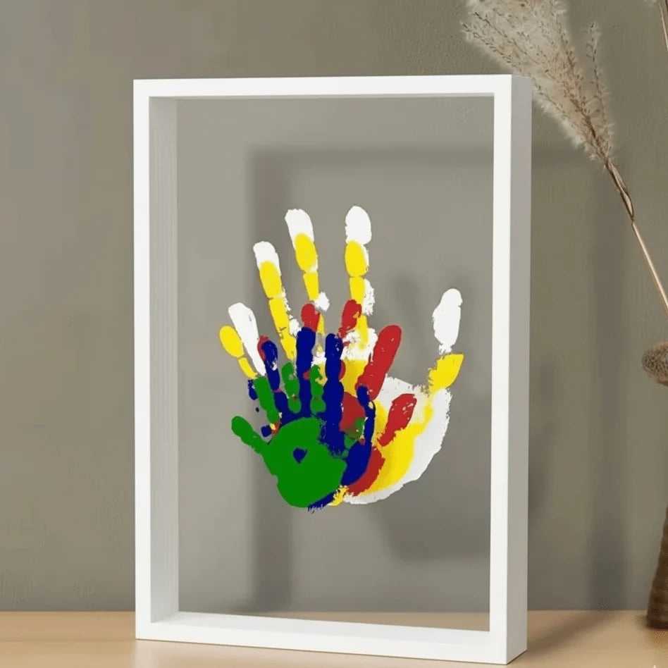 Baby Keepsake Frame Hand & Footprint Clay Kit Natural Wood