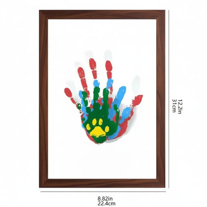 Baby Keepsake Frame Hand & Footprint Clay Kit Natural Wood