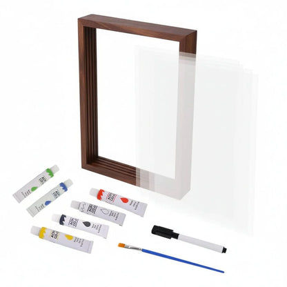 Baby Keepsake Frame Hand & Footprint Clay Kit Natural Wood