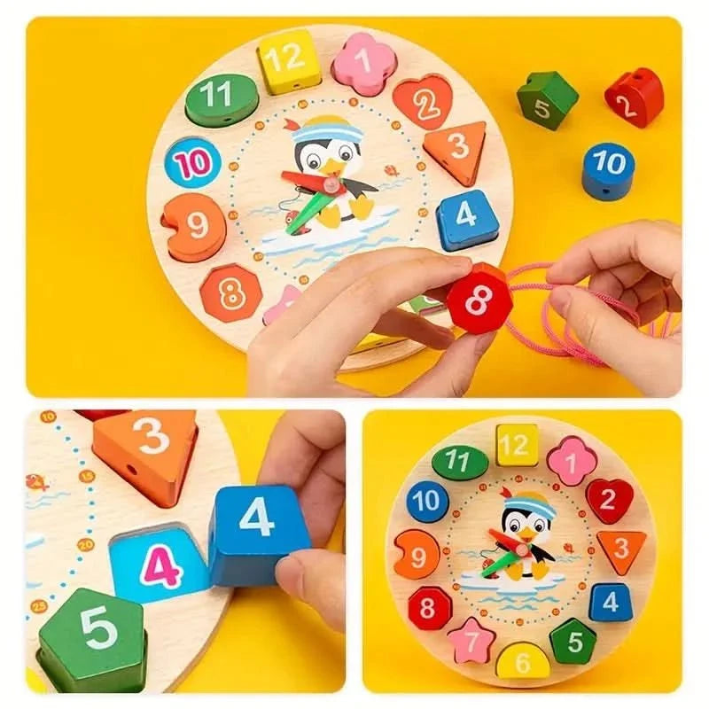 Baby Montessori Toy Set Natural Wood 5-in-1