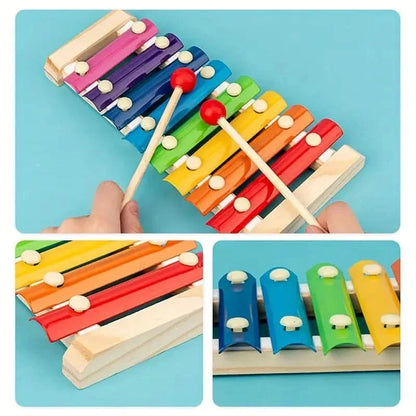 Baby Montessori Toy Set Natural Wood 5-in-1