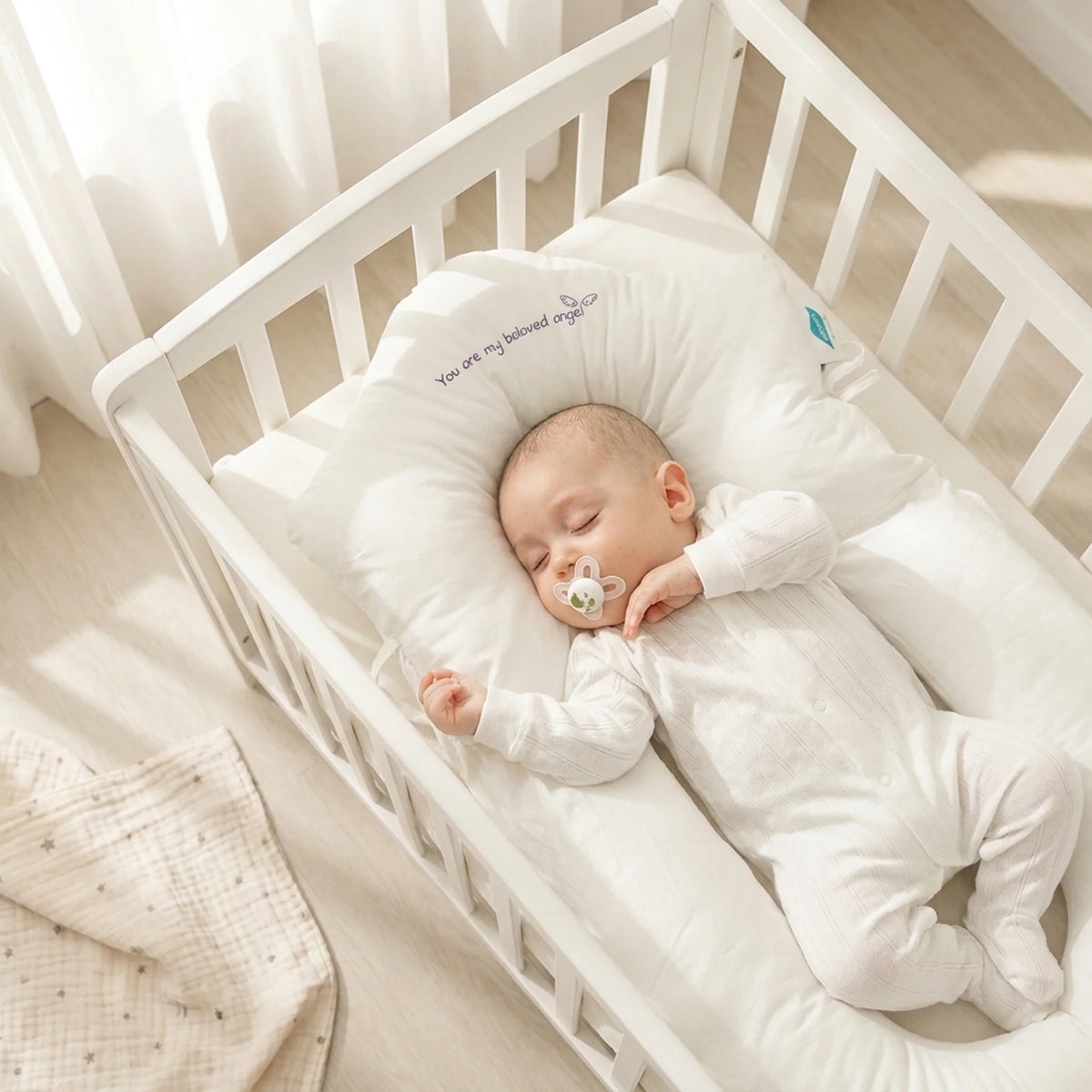 Baby Pillow Ergonomic Antibacterial Memory Foam & Cotton Cover