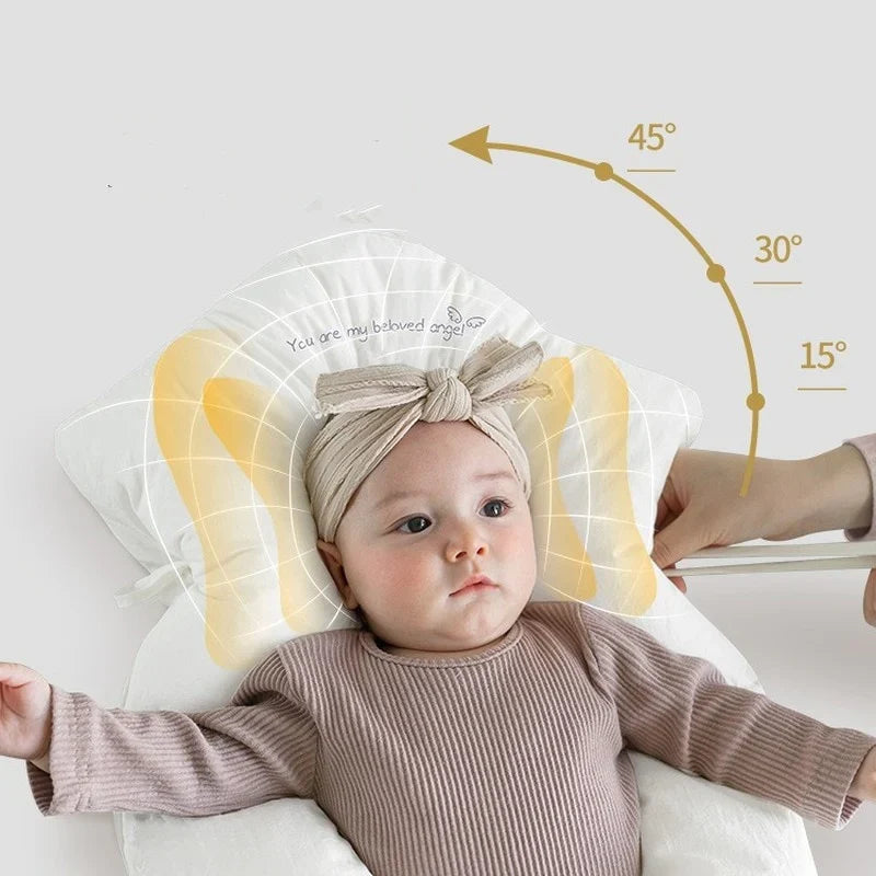 Baby Pillow Ergonomic Antibacterial Memory Foam & Cotton Cover