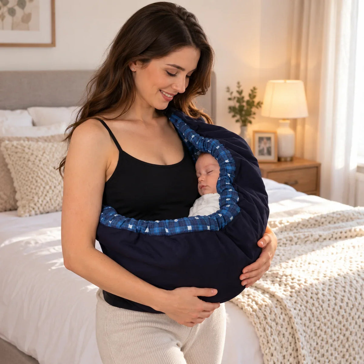 Baby Wrap Carrier Padded Shoulder Strap Adjustable Fit